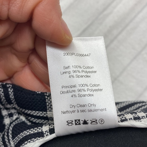 VERONICA BEARD Saira Check Culotte Shorts In Black White Black, size 2 - Picture 14 of 14